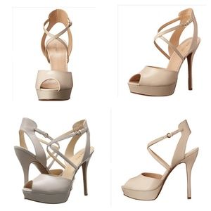 NINE WEST Rainy Days Leather Peep Toe Heels